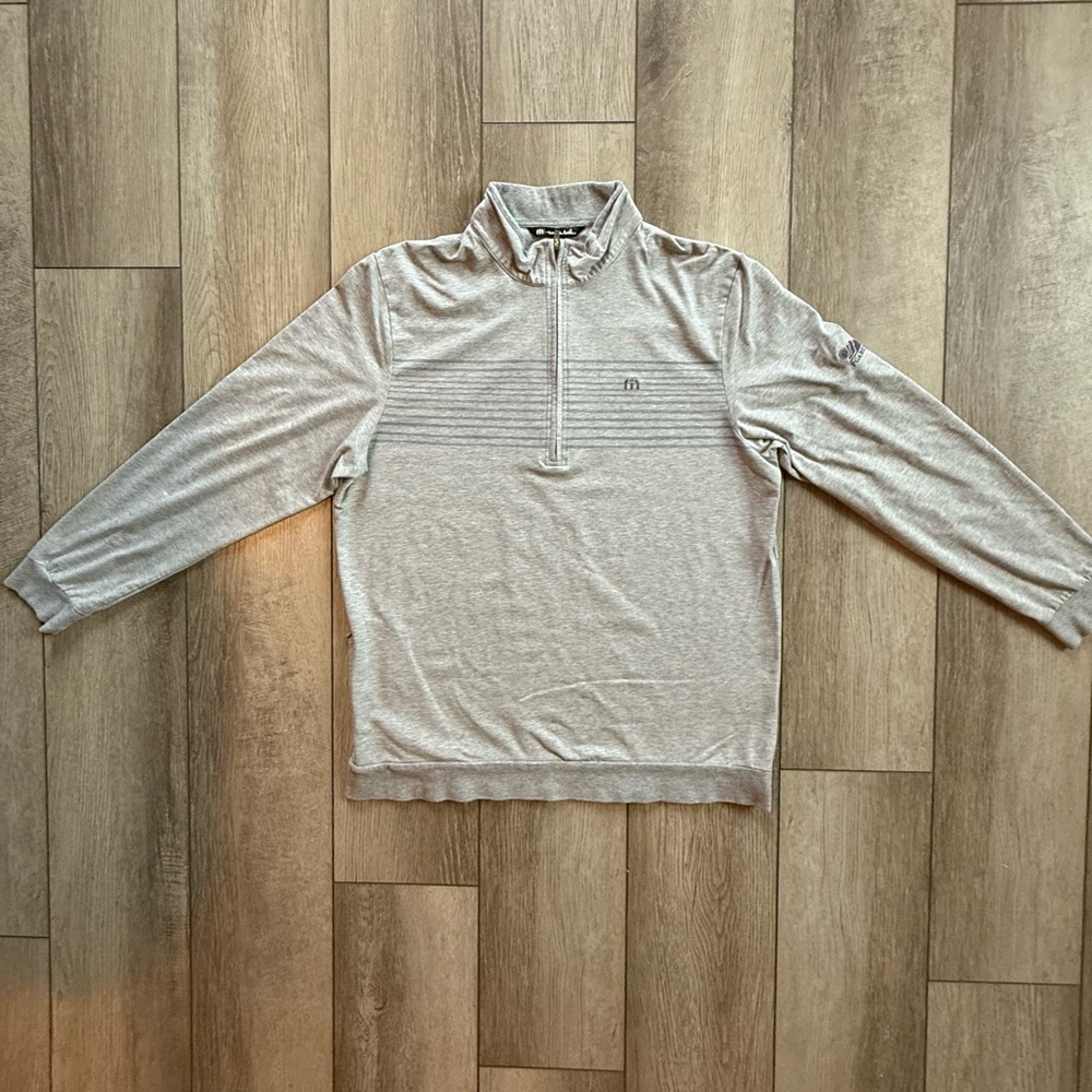 Travis Mathew Men’s Large Light Gray Quarter-Zip Pullover
